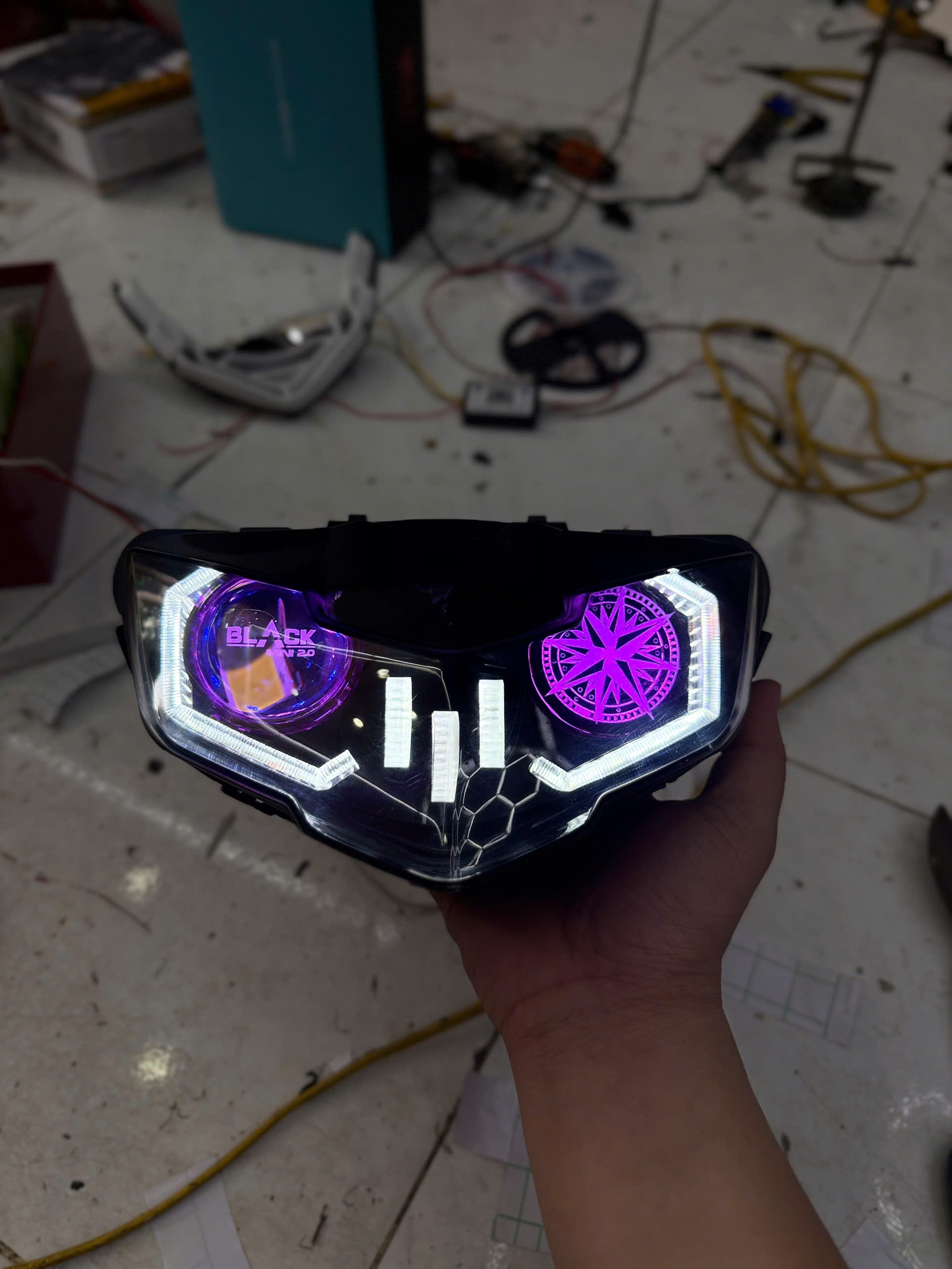 Pha Đèn Ex150 2019 Kèm Bi 2.0 Black Titan